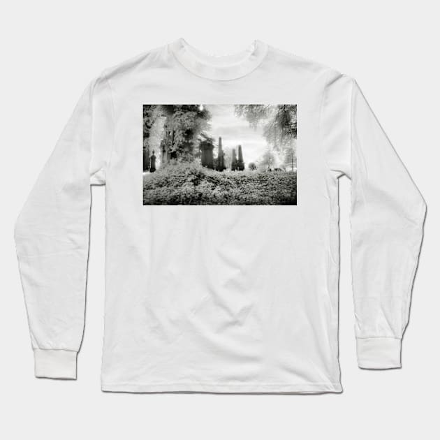 A Victorian Graveyard shot using infra-red film, West Midlands, UK Long Sleeve T-Shirt by richflintphoto